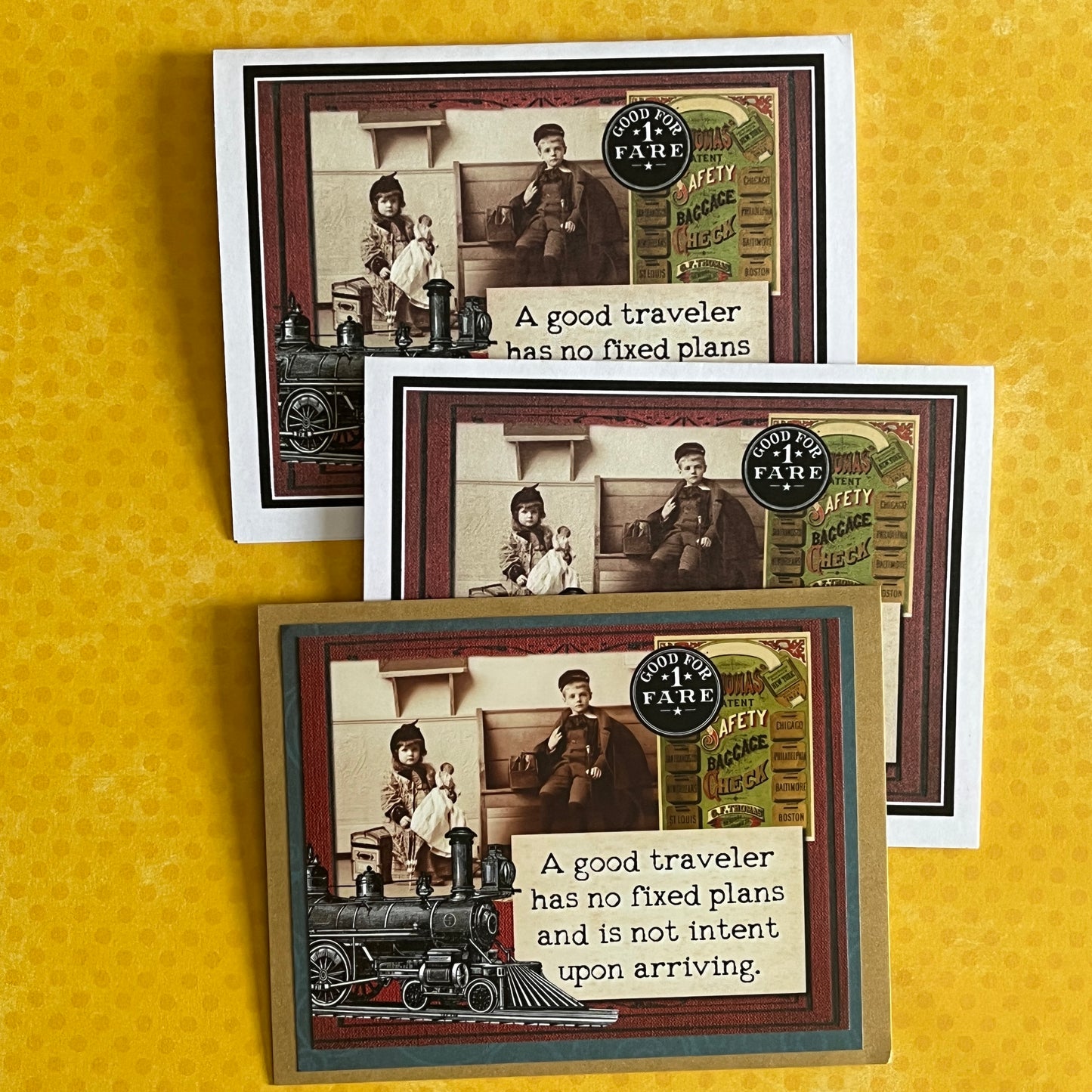 Quote Note Cards Three Pack - One Original Two Prints