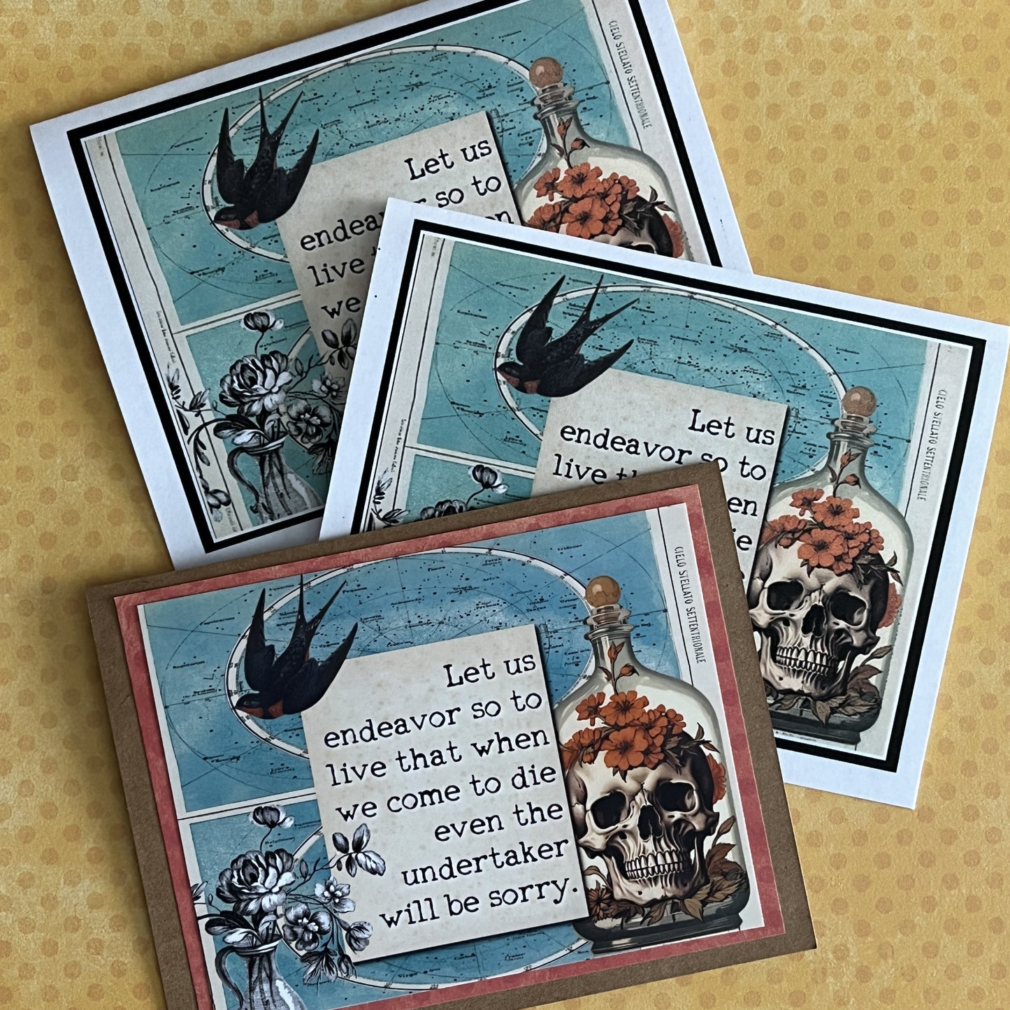 Quote Note Cards Three Pack - One Original Two Prints